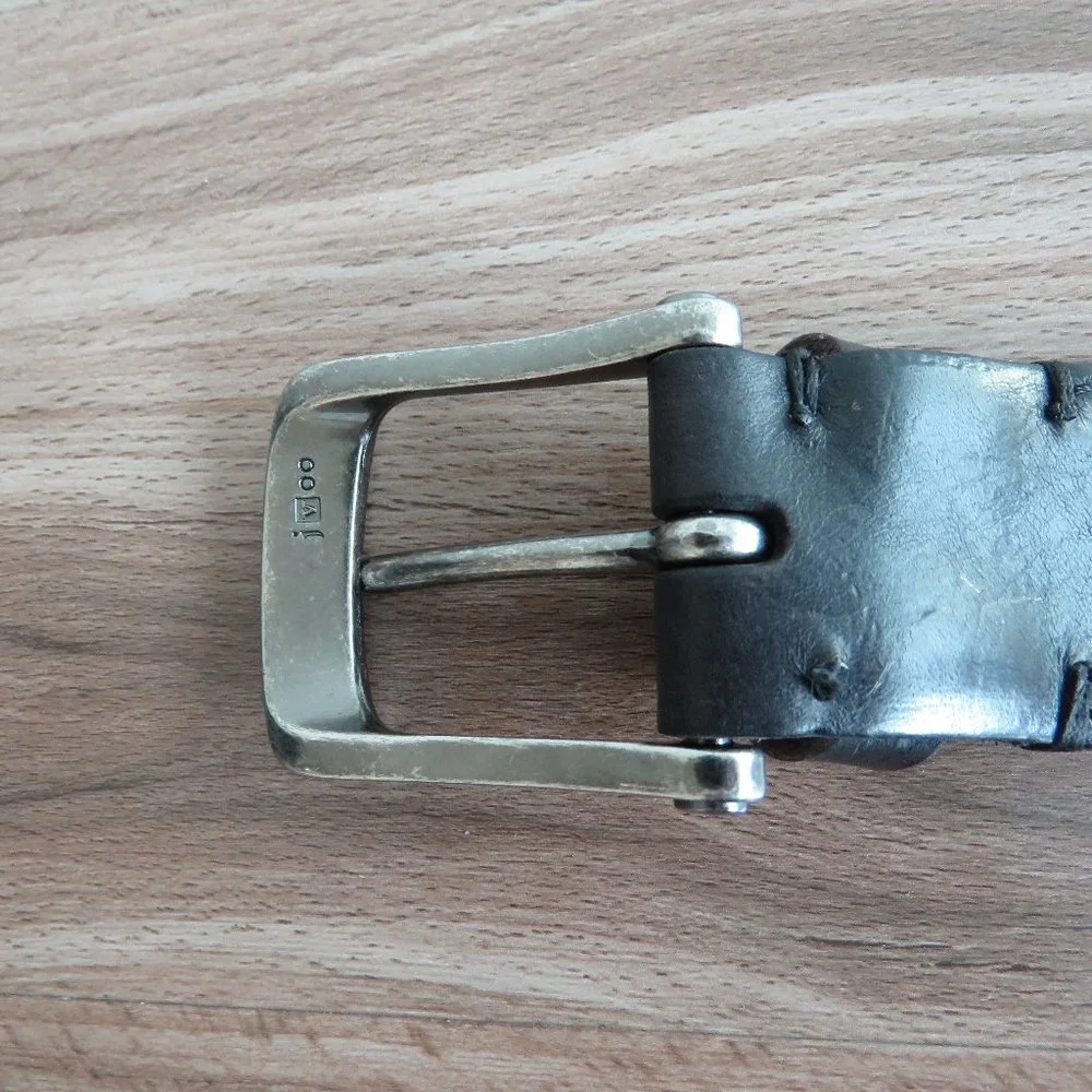 JOHN VARVATOS Men's Studded Brown Leather Belt - Size 34/85 - Picture 5 of 10